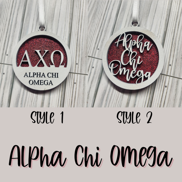 Alpha Chi Omega Christmas Ornament