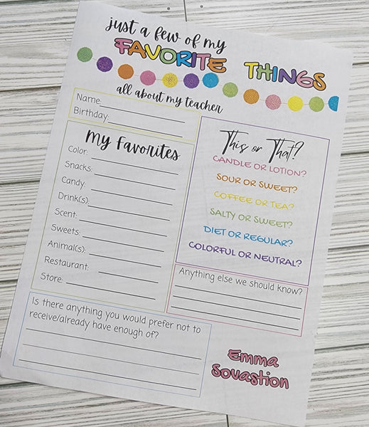 All About My Teacher