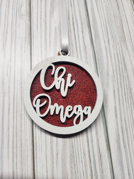 Chi Omega Christmas Ornament