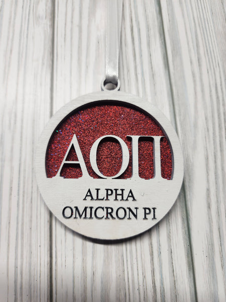 Alpha Omicron Pi Christmas Ornament