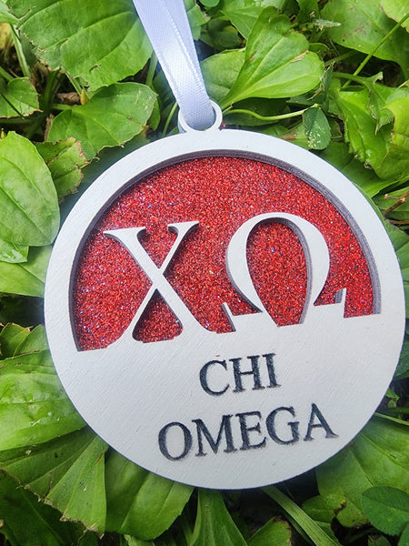 Chi Omega Christmas Ornament