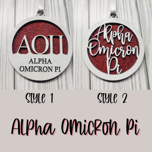 Alpha Omicron Pi Christmas Ornament