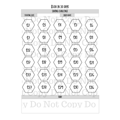 DIGITAL FILE - A Years Worth of Savings Trackers