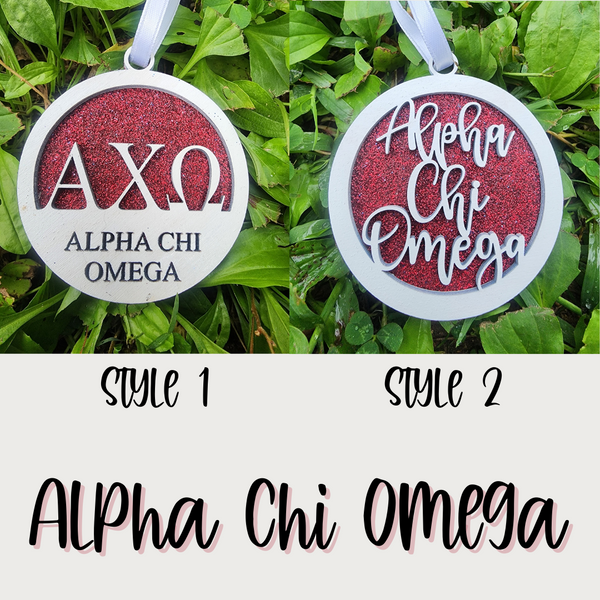 Alpha Chi Omega Christmas Ornament