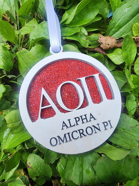 Alpha Omicron Pi Christmas Ornament