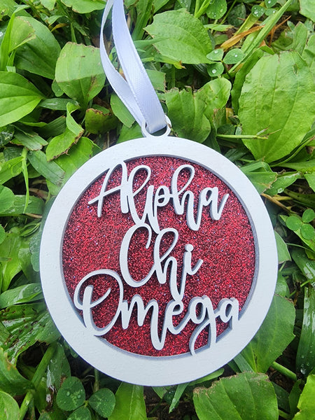 Alpha Chi Omega Christmas Ornament